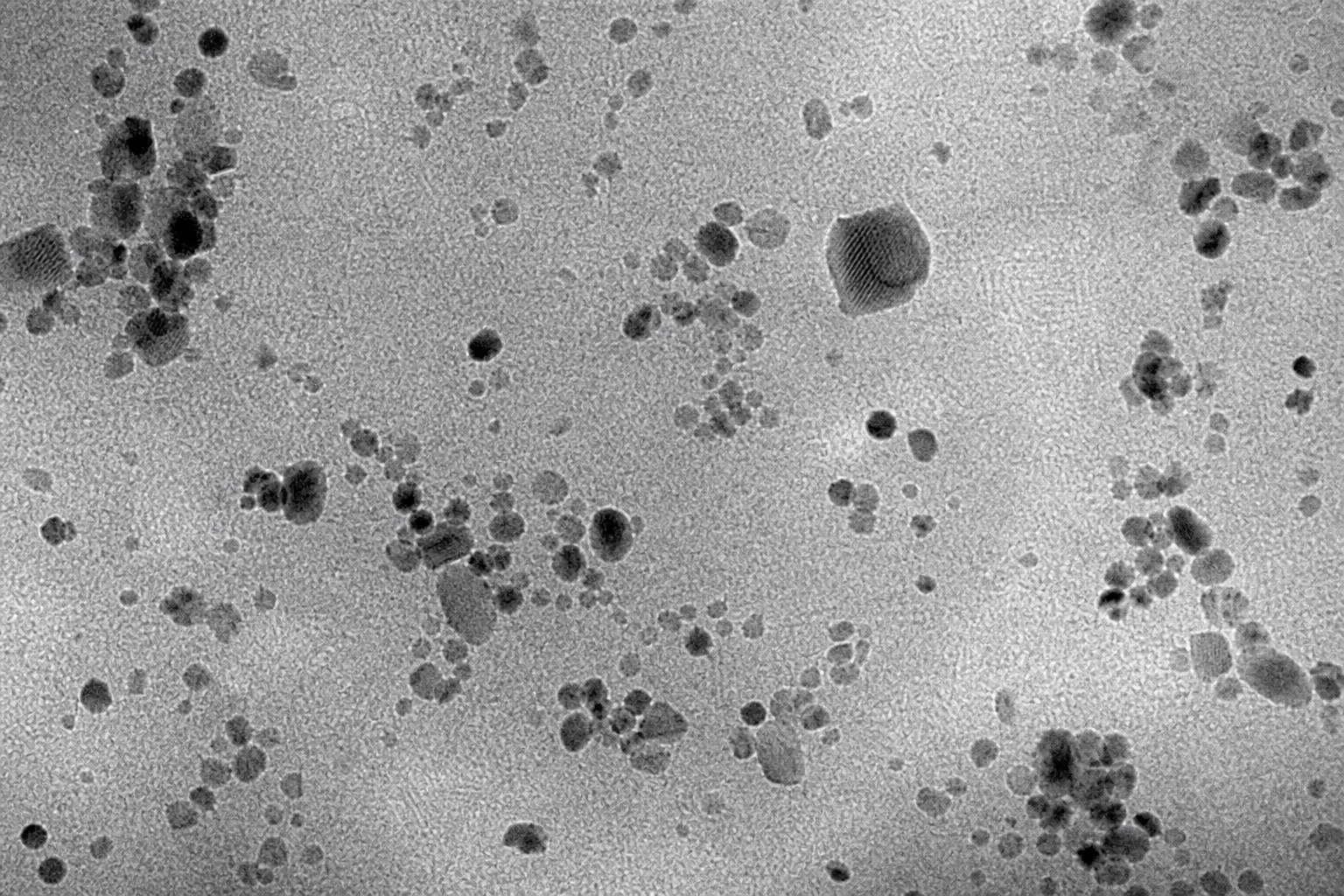 Neutral TEM demonstration image with dispersed particles